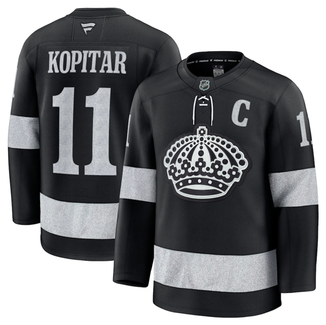 Men's Los Angeles Kings #11 Anze Kopitar Black Alternate Stitched Hockey Jersey